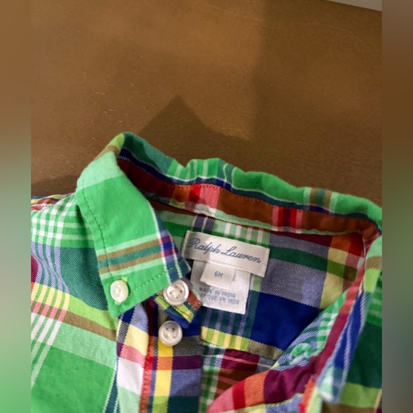 Ralph Lauren baby boy button up shirt 6 months - Picture 3 of 5